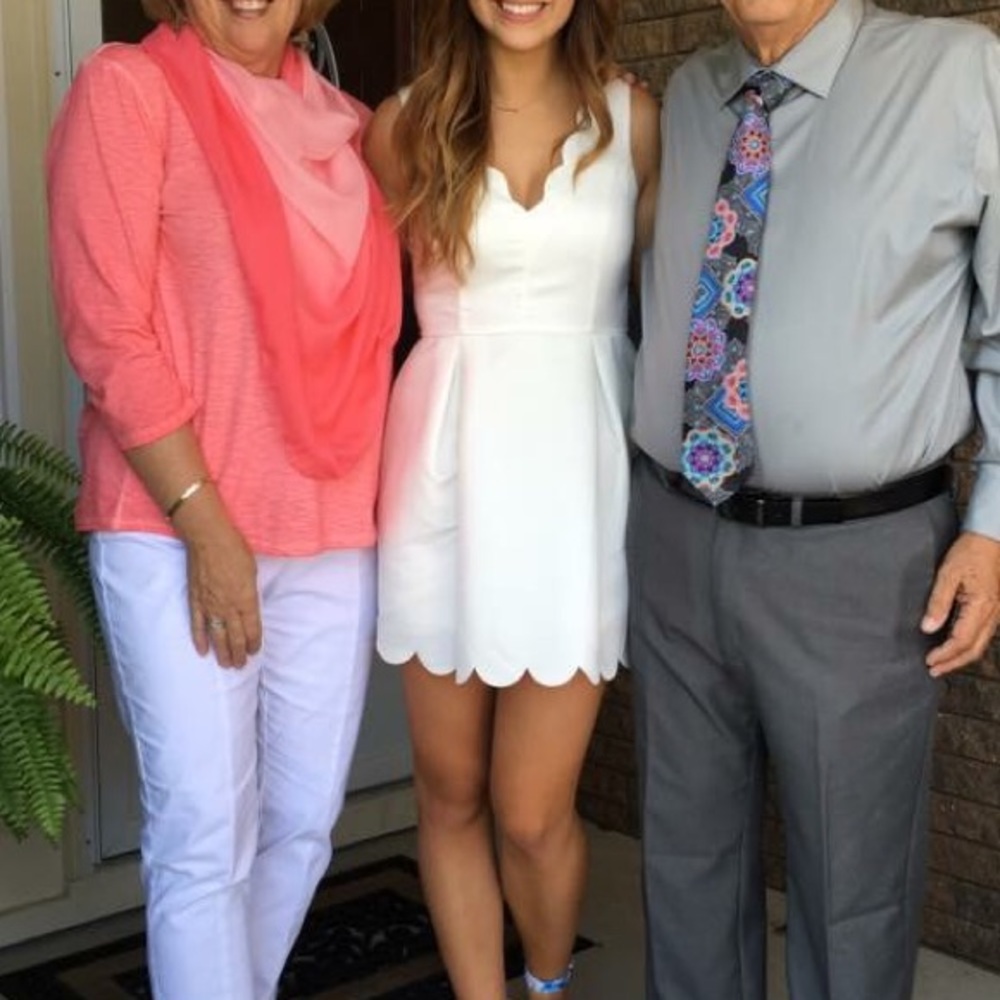 White Scalloped Dress